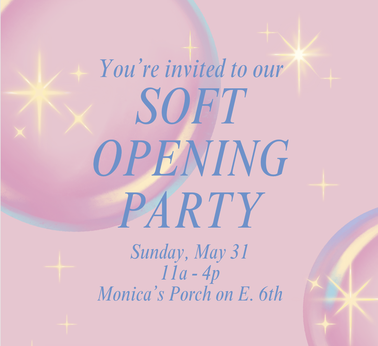 generic image for the event Monica's Porch Soft Opening Party